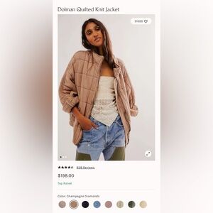 Free People Dolman Quilted Knit Jacket NWT